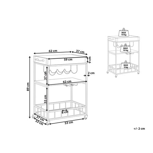 Chariot De Cuisine Bois Clair Et Noir Hullet