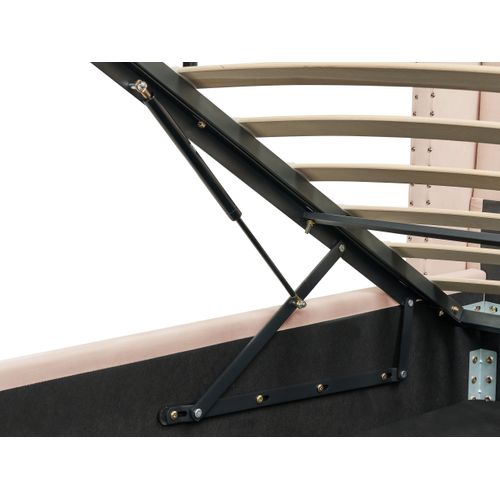 Lit Ottoman Velours Lubbon 140 X 200 Cm Beige