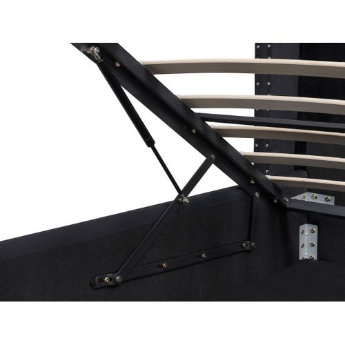 Lit Ottoman Velours Lubbon 140 X 200 Cm Noir