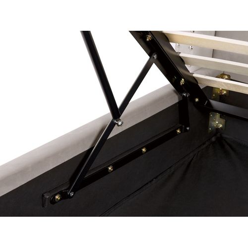 Lit Ottoman Velours Lubbon 180 X 200 Cm Gris Clair