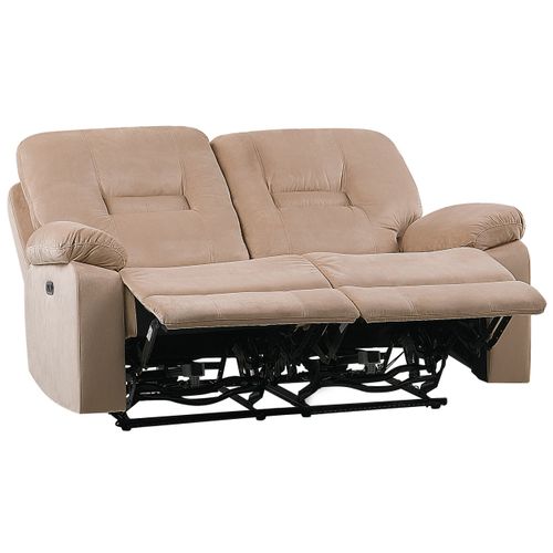 Canapé De Salon Électrique Inclinable En Velours Beige 2 Places Avec LED Et Port USB Bergen
