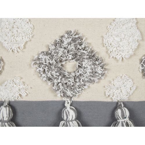 Lot De 2 Coussins Touffeté Coton Beige Alocasia 45 X 45 Cm