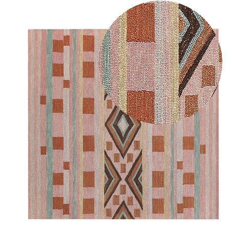 Tapis En Laine 200 X 200 Cm Multicolore Yomra