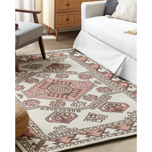 Tapis En Laine 200 X 200 Cm Multicolore Tomarza