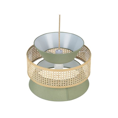 Lampe Suspension En Rotin Vert Et Naturel Luyano