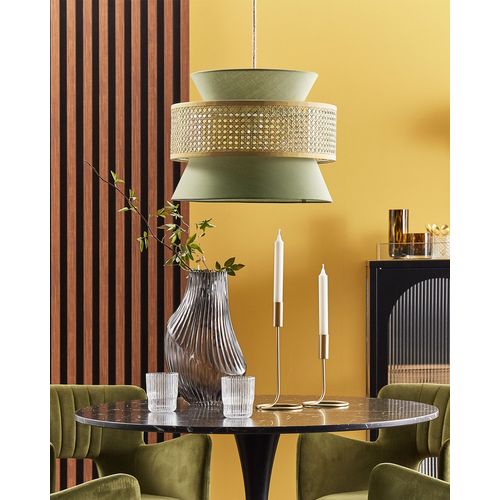 Lampe Suspension En Rotin Vert Et Naturel Luyano