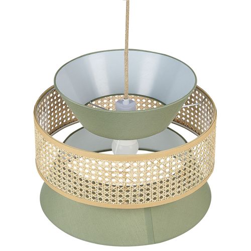 Lampe Suspension En Rotin Vert Et Naturel Luyano