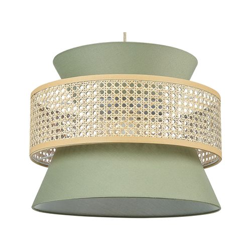 Lampe Suspension En Rotin Vert Et Naturel Luyano