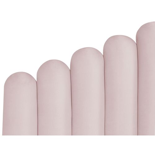 Lit Ottoman Velours Vincennes 140 X 200 Cm Rose Pastel