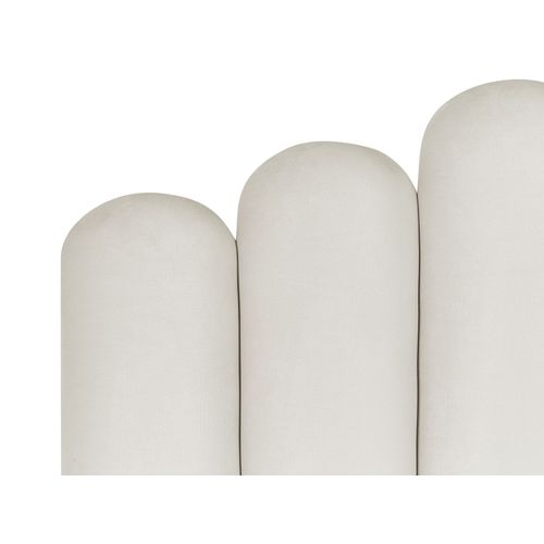 Lit Ottoman Velours Vincennes 180 X 200 Cm Blanc Cassé