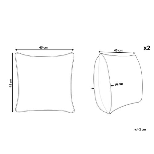 Lot De 2 Coussins Impression En Bloc Coton Vert Rungia 45 X 45 Cm