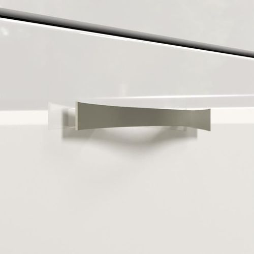 Salle De Bain Complète - Blanc Brillant - 2 Colonnes à Suspendre + Meuble Vasque + Miroir - Haven