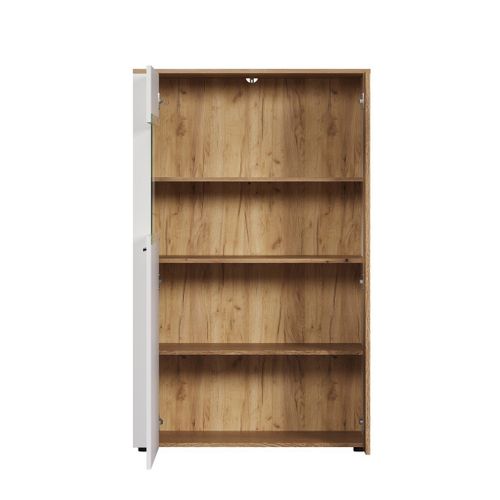 Vitrine 2 Portes Dont Une Avec Verre Trempé L90 Cm