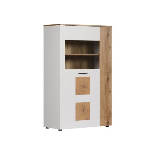 Vitrine 2 Portes Dont Une Avec Verre Trempé L90 Cm