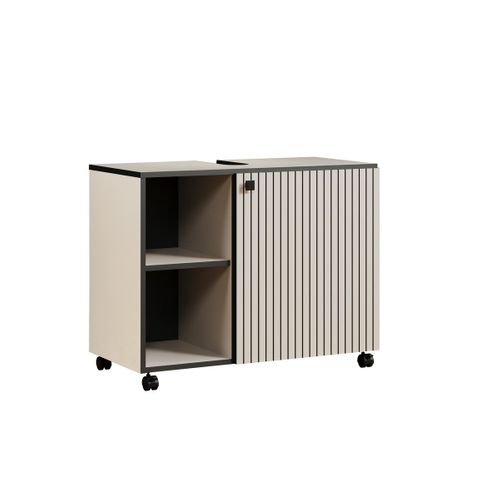 Meuble Sous Vasque Sur Roulettes 1 Porte L80 Cm