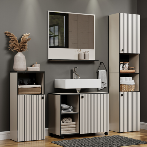 Meuble Sous Vasque Sur Roulettes 1 Porte L80 Cm