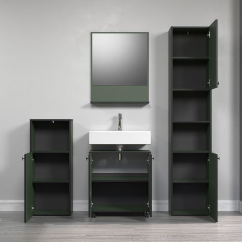 Colonne De Salle De Bain - Décor Chêne - L40 X H186 X P31cm - Pure Bliss