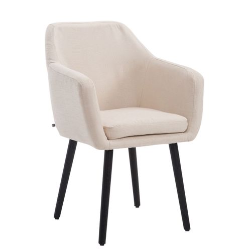 Chaise De Salle À Manger Utrecht En Tissu Avec Pieds En Bois Crème/noir
