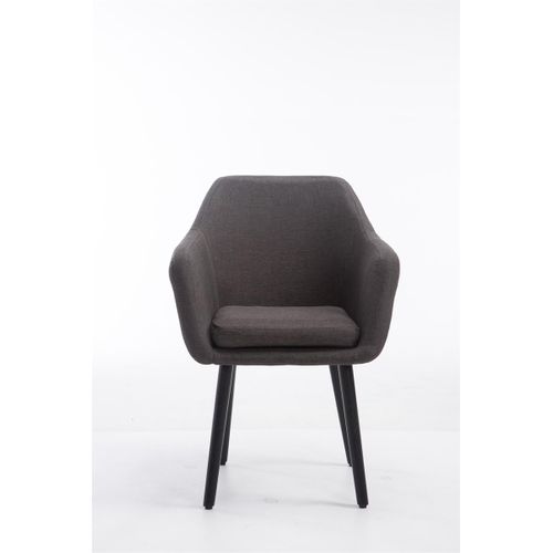 Chaise De Salle À Manger Utrecht En Tissu Avec Pieds En Bois Gris Foncé/noir