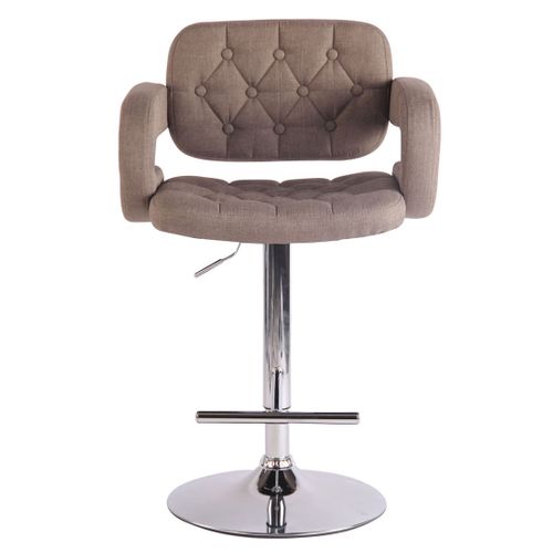 Lot De 2 Tabourets De Bar Dublin En Tissu Taupe