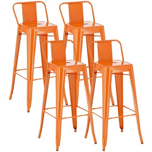 Lot De 4 Tabourets De Bar Mason Orange