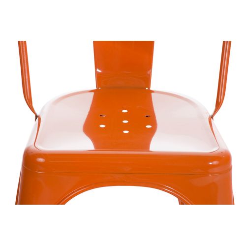 Lot De 4 Chaises Métalliques Empilables Benedikt Orange