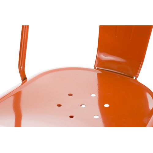 Lot De 4 Chaises Métalliques Empilables Benedikt Orange