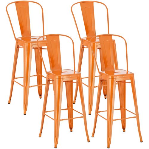 Lot De 4 Tabourets De Bar Design Aiden Orange