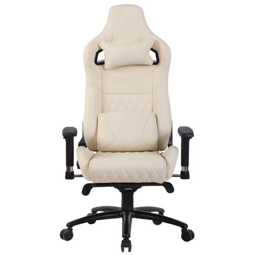 Fauteuil De Bureau Gamer Keren En Véritable Cuir Crème