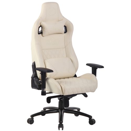 Fauteuil De Bureau Gamer Keren En Véritable Cuir Crème