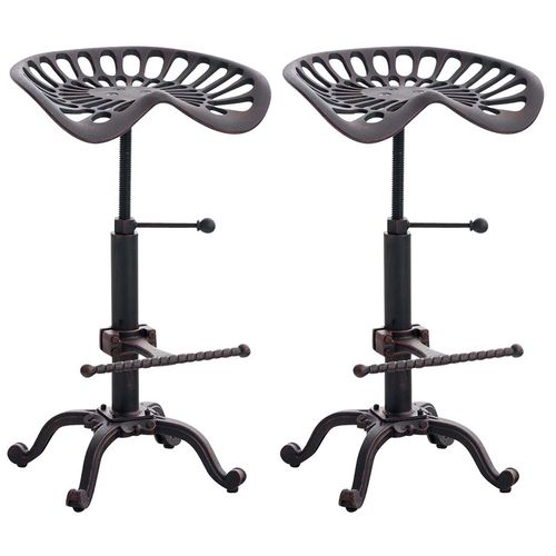 Lot De 2 Tabourets De Bar Butch Au Style Industriel Bronze