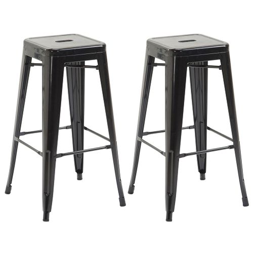 Lot De 2 Tabourets De Bar Joshua V2 En Métal Noir