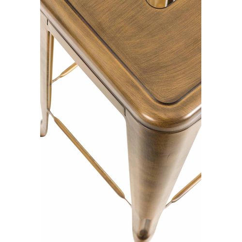 Lot De 2 Tabourets De Bar Joshua V2 En Métal Or