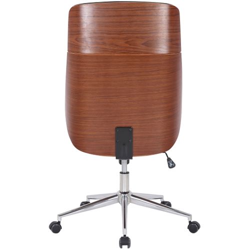 Fauteuil De Bureau Varel En Similicuir Avec Coque De Siège En Bois Noyer / Crème