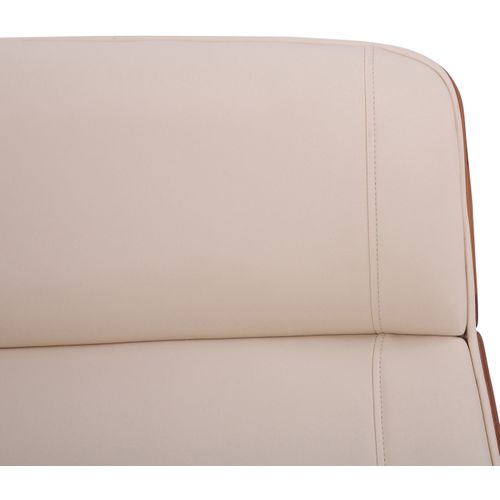 Fauteuil De Bureau Varel En Similicuir Avec Coque De Siège En Bois Noyer / Crème