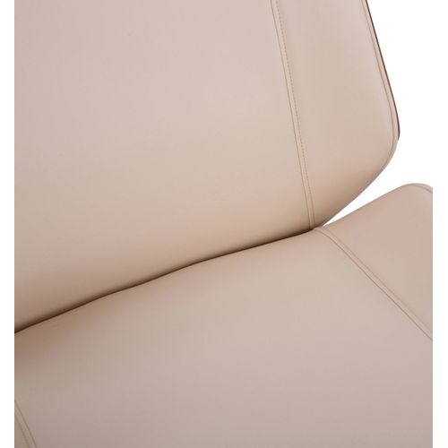 Fauteuil De Bureau Varel En Similicuir Avec Coque De Siège En Bois Noyer / Crème