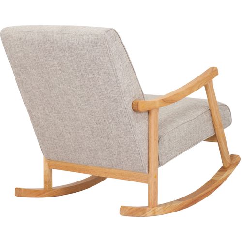 Chaise A Bascule Morelia En Tissu Avec Pieds Nature Crème