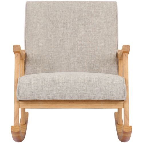 Chaise A Bascule Morelia En Tissu Avec Pieds Nature Crème