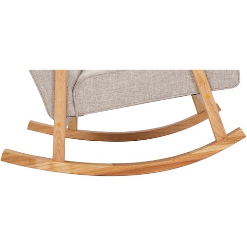 Chaise A Bascule Morelia En Tissu Avec Pieds Nature Crème