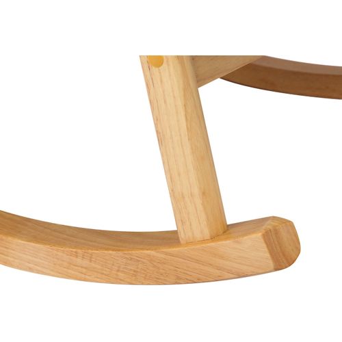 Chaise A Bascule Morelia En Tissu Avec Pieds Nature Crème