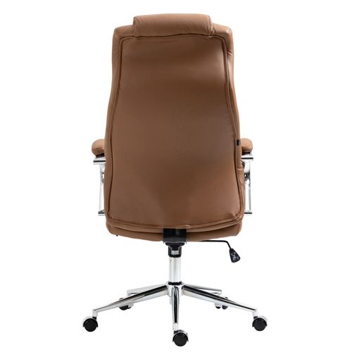 Fauteuil De Bureau Salford En Véritable Cuir Ajustable Et Pivotant Marron Clair