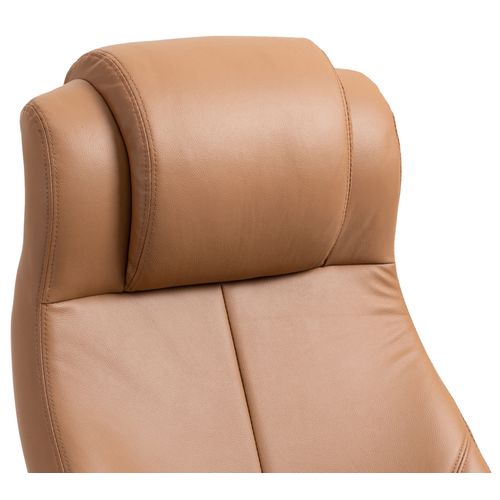 Fauteuil De Bureau Salford En Véritable Cuir Ajustable Et Pivotant Marron Clair