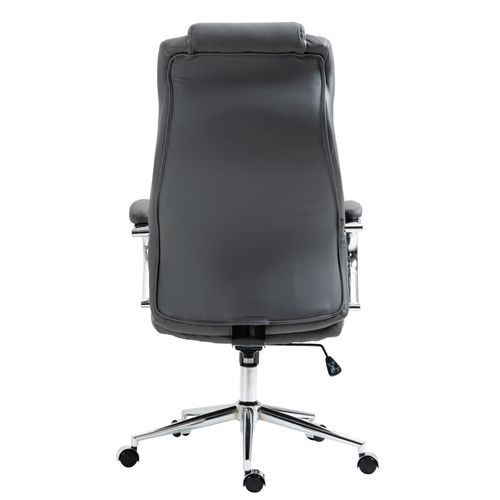 Fauteuil De Bureau Salford En Véritable Cuir Ajustable Et Pivotant Gris