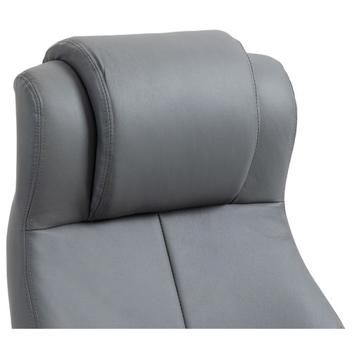 Fauteuil De Bureau Salford En Véritable Cuir Ajustable Et Pivotant Gris