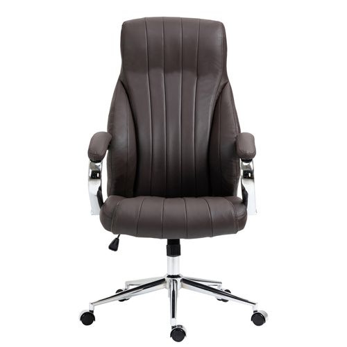 Fauteuil De Bureau Wigan En Vèritable Cuir Ajustable Et Pivotant Marron