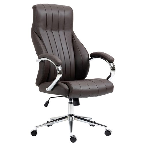 Fauteuil De Bureau Wigan En Vèritable Cuir Ajustable Et Pivotant Marron