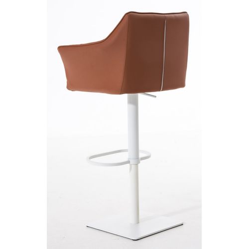 Lot De 2 Tabourets De Bar Damaso Similicuir Marron Clair/blanc