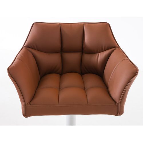 Lot De 2 Tabourets De Bar Damaso Similicuir Marron Clair/blanc