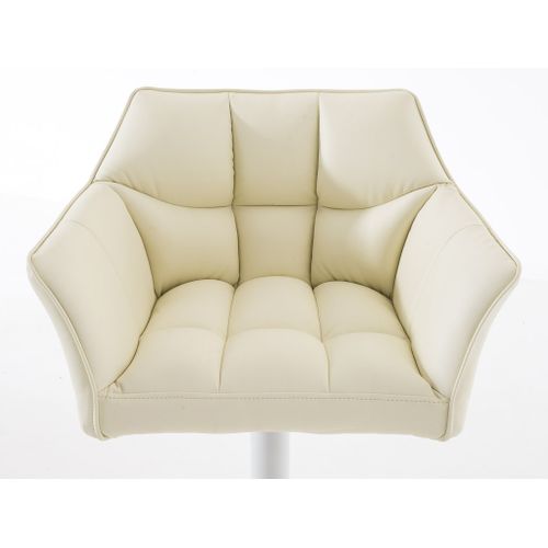 Lot De 2 Tabourets De Bar Damaso Similicuir Crème/blanc