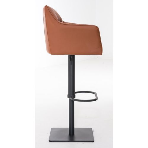 Lot De 2 Tabourets De Bar Damaso Similicuir Marron Clair/noir